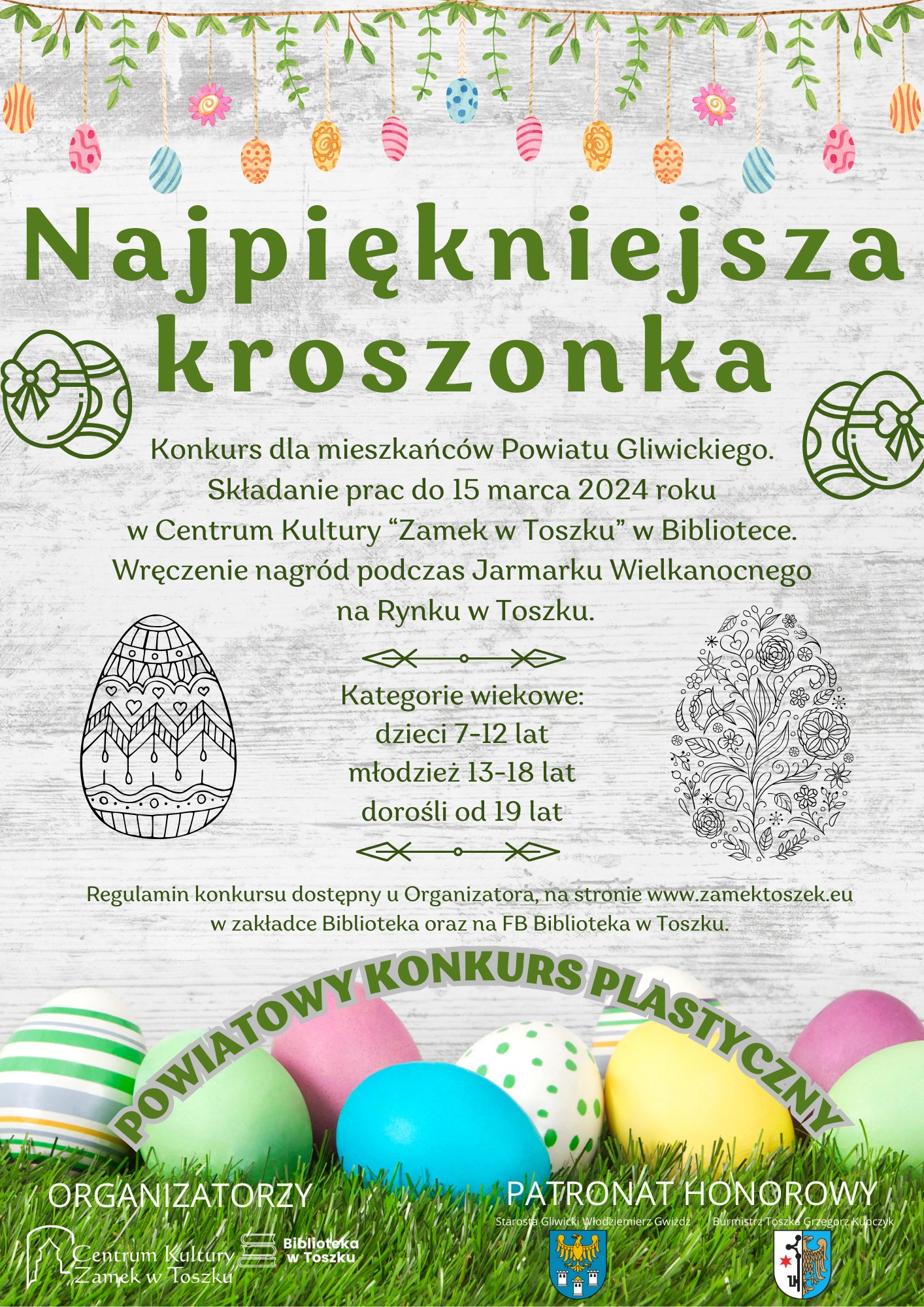 Plakat informujący o konkursie: Najpiększniejsza Kroszonka 2024